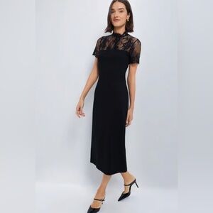 NWT Tuckernuck Hyacinth House Black Lace Midi Dress Size M